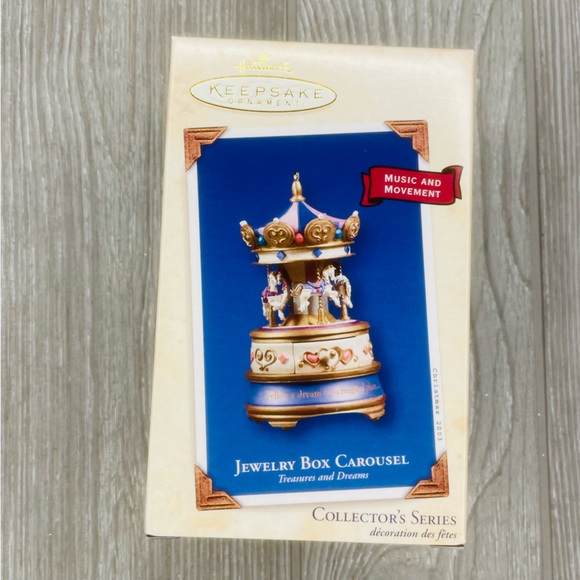 Vintage Hallmark Keepsake Christmas Ornament Jewelry Box Carousel Music spinning - Picture 3 of 10